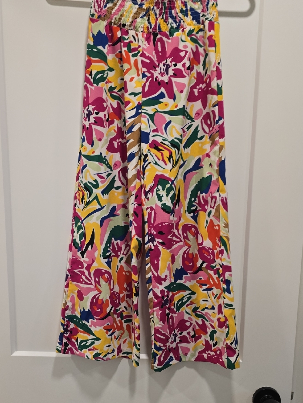 Vibrant Multicolor Floral Wide-Leg Pants Girls Size 9